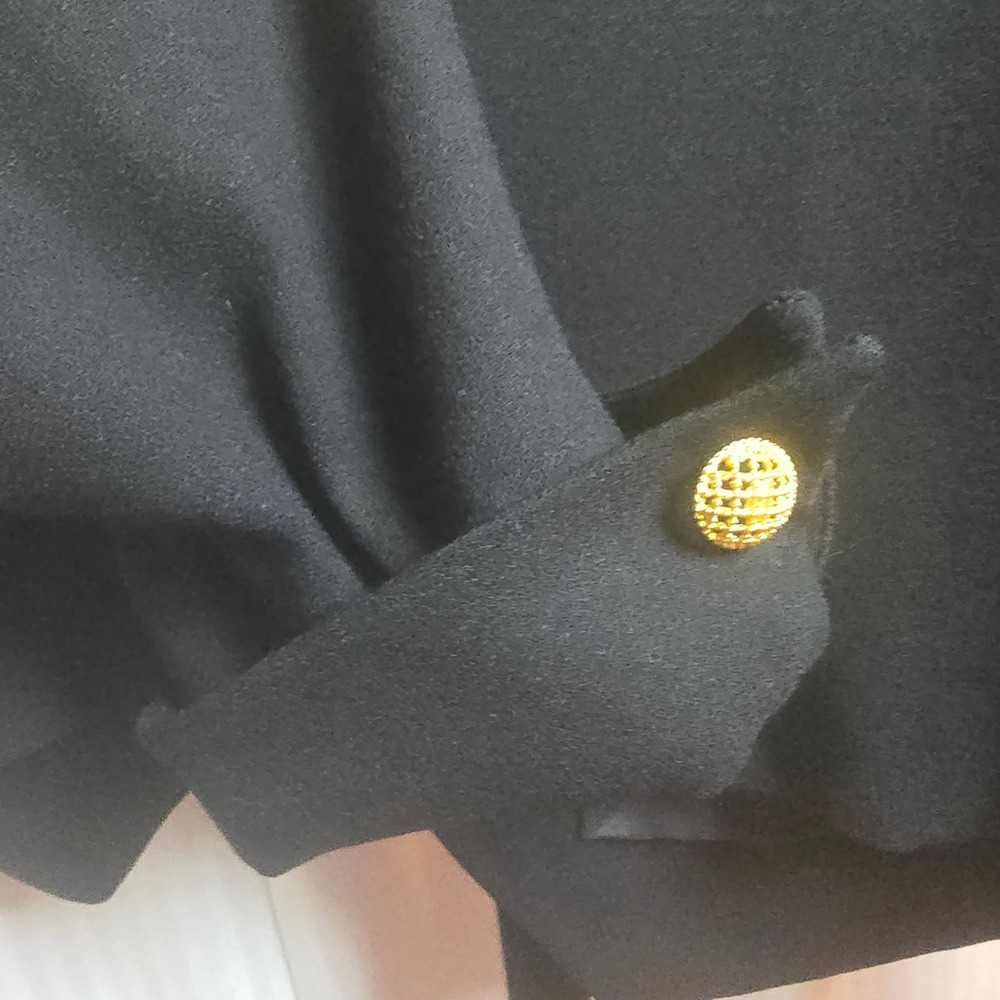 Doncaster Black Tailored Wool Jacket Gold Button Cropped Blazer Made in‎ USA - Picture 10 of 10